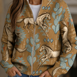 Kaitlyn - Wüstenpferd und Kaktus Zip-Cardigan