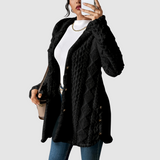 Štěpánka - Plus-Size Strickjacke mit Kapuze