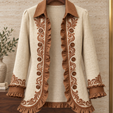 Rosalie | Vintage-Boho-Jacke mit Blumenmuster und Rüschen
