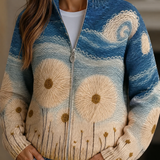 Quinn - Löwenzahnwiese gesteppter Zip-Cardigan
