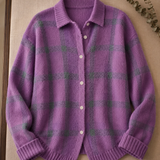 Rebecca | Locker geschnittene karierte Strickjacke