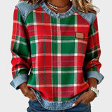 Ivy – Damen Sweatshirt mit Patchwork-Karo