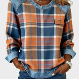 Ivy – Damen Sweatshirt mit Patchwork-Karo