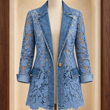 Emilia | Blazerjacke mit floralen Spitzeneinsätzen