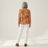 Florenz – Orangefarbenes Oberteil mit Blumenmuster