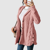 Štěpánka - Plus-Size Strickjacke mit Kapuze