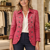 Elisa | Vintage-Jacke mit Paisleymuster und Rüschen