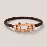 Gabriel™ | Segeltau-Armband Dunkelbraun/Roségold