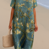Mara - Vestido Floral en Verde-Agua