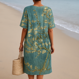 Mara - Vestido Floral en Verde Aqua