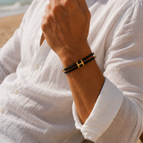 Leopold™ | Geflochtenes Armband Schwarz/Gold
