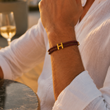 Ferdinand™ | Geflochtenes Armband in Bordeaux und Gold