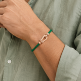 Augustin™ | Segeltau-Armband Grün/Roségold