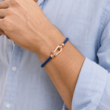 Benedikt™ | Marineblaues Segeltau-Armband mit Roségold-Akzenten