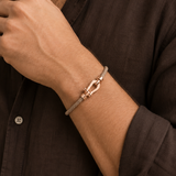 Raphael™ | Hellbraunes Segeltau-Armband mit Roségold-Akzenten
