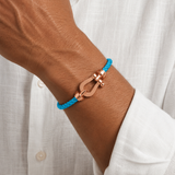 Wilhelm™ | Segeltau-Armband Hellblau/Roségold