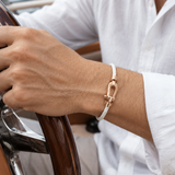 Friedrich™ | Weiß/Roségold Segeltau-Armband
