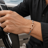 Julius™ | Segeltau-Armband Grau/Roségold