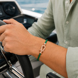 Augustin™ | Grün/Roségold Segeltau-Armband