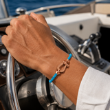 Wilhelm™ | Hellblau/Roségold Segeltau-Armband
