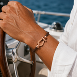 Gabriel™ | Dunkelbraunes Segeltau-Armband mit Roségold
