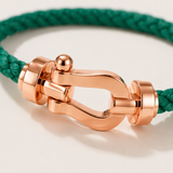 Augustin™ | Segeltau-Armband Grün/Roségold