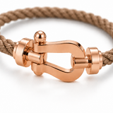 Raphael™ | Hellbraunes Segeltau-Armband mit Roségold-Akzenten