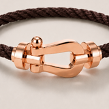 Gabriel™ | Dunkelbraunes Segeltau-Armband mit Roségold