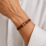 Ferdinand™ | Geflochtenes Armband Bordeaux/Gold