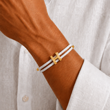 Sebastian™ | Geflochtenes Armband in Weiß und Gold