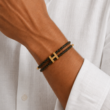 Maximilian™ | Geflochtenes Armband in Gold und Schwarz
