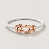 Friedrich™ | Segeltau-Armband Weiß/Roségold