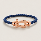 Benedikt™ | Marineblaues Segeltau-Armband mit Roségold-Akzenten