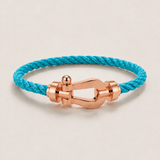 Wilhelm™ | Hellblau/Roségold Segeltau-Armband