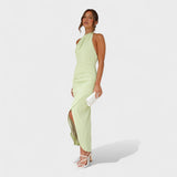 Camila - Vestido Largo con Detalles Plisados