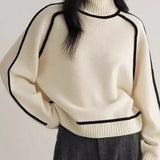 Sandrine | Eleganter Pullover mit hohem Kragen