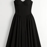 Odete - Vestido Midi con Cuerpo Estructurado