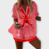 Beatriz - Conjunto Ligero Rosa con Estampado de Langostas