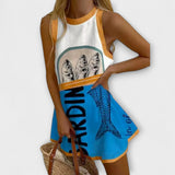 Beatriz - Mini Dress in Marine Touch