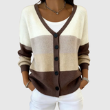 Strickjacke mit Komfortablem Zopf und Knöpfen