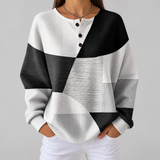 Eleanor – Schwarz-weißes Patchwork-Oberteil