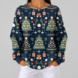 Faye – Marineblaues Oberteil mit Weihnachtsmotiven