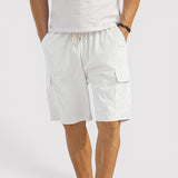 Hauke™ | Feingerippte Shorts mit Kordelzug