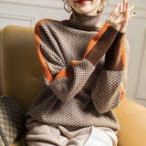 Éléonore | Luxus Rollkragenpullover in Chevron