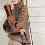 Éléonore | Luxus Rollkragenpullover in Chevron