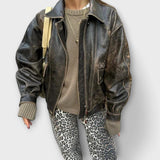 Chandra - Pantalones vaqueros vintage con estampado de leopardo