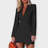 Largo vestido blazer de manga larga