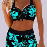 Sónia - Bikini de Cintura Alta con Estampado Floral