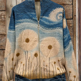 Quinn - Löwenzahnwiese gesteppter Zip-Cardigan