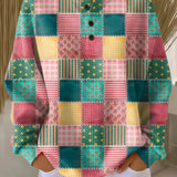 Ruth – Patchwork-Oberteil in Pink und Türkis